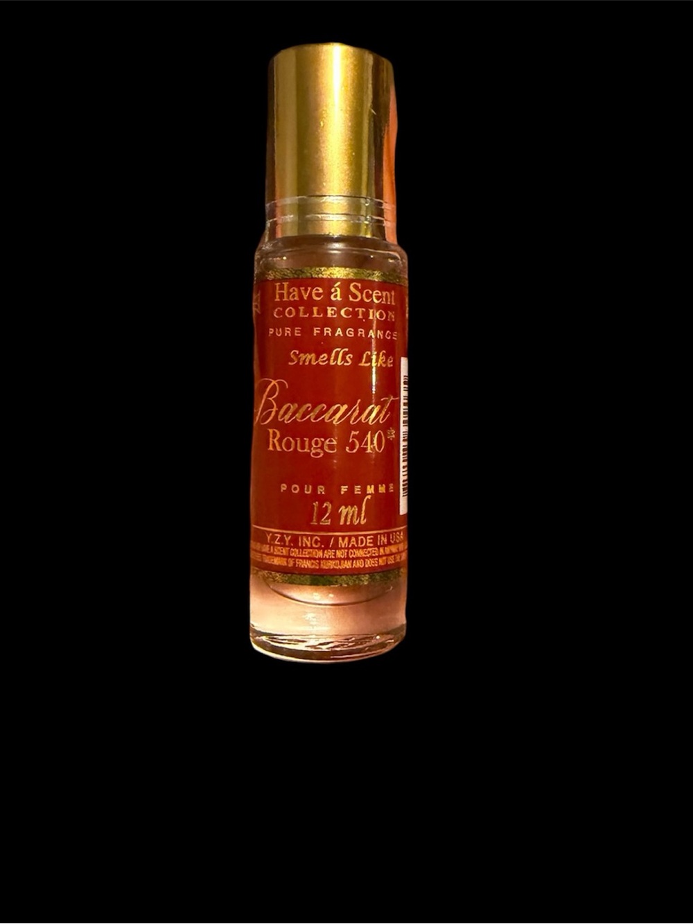 Baccarat Rouge 540 Style Rollerball - Red & Gold